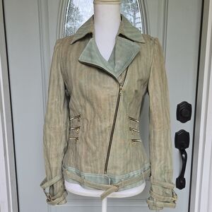 Royal Underground Leather Asymmetrical Zip Jacket